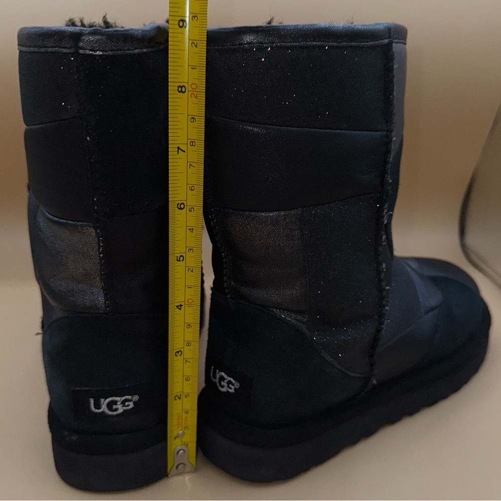 Ugg Classic Short Glitter Patchwork Black And Sil… - image 7